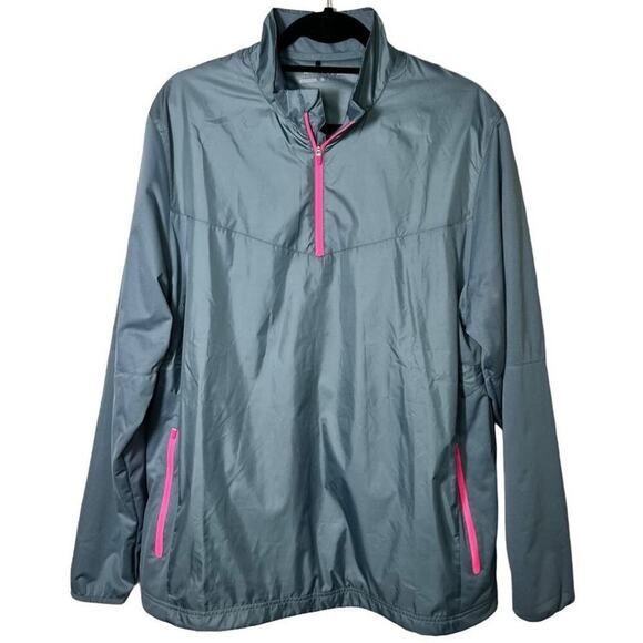 Nike Golf Other - NIKE Shield Men's Grey/Pink GOLF Stretch Windwear Jacket/Windbreaker Sz L